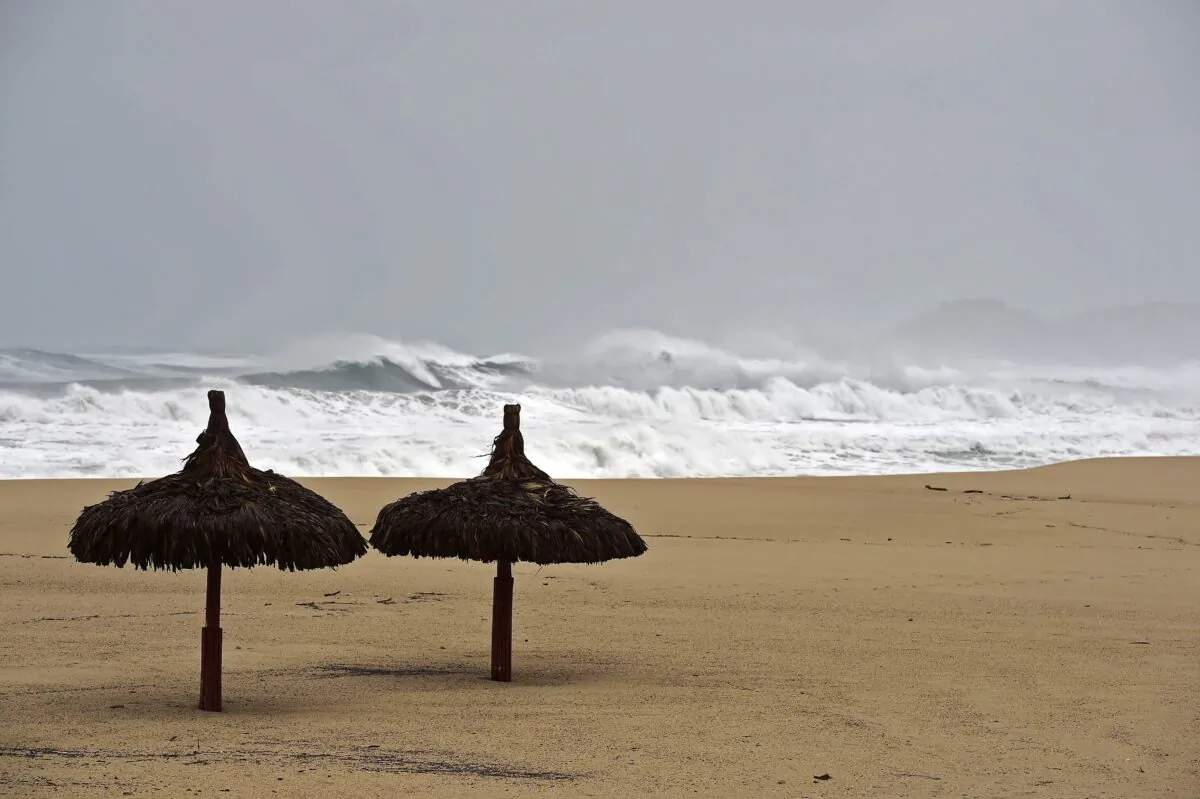 View of waves in San Jose del Cabo, Baja California State, Mexico, on Sept. 14, 2014. (Ronaldo Schemidt/AFP via Getty Images)