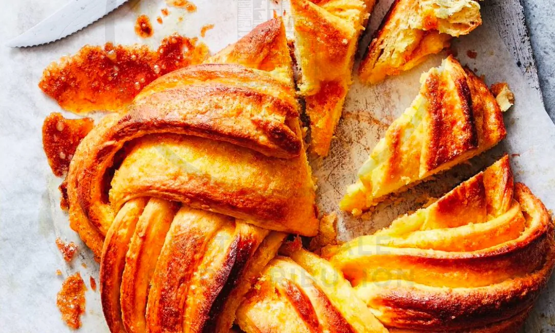 Samantha Seneviratne's 'Sunshine Wreath,' a citrus-scented sweet bread. (Julia Gartland)