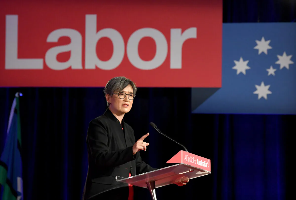Shadow Foreign Minister Penny Wong speaks during the Labor Campaign Launch in Brisbane, Australia, on May 5, 2019. (Bradley Kanaris/Getty Images)