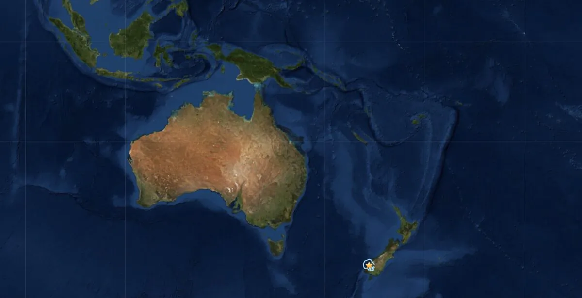 5.1 magnitude earthquake strikes New Zealand's South Island on April 27, 2020. (USGS)