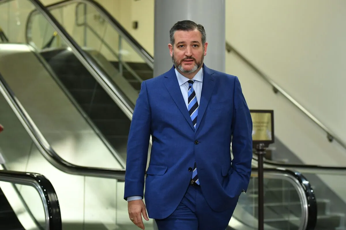 Senator Ted Cruz arrives to speak to the press at the US Capitol in Washington on Jan. 22, 2020. (MANDEL NGAN/AFP via Getty Images)