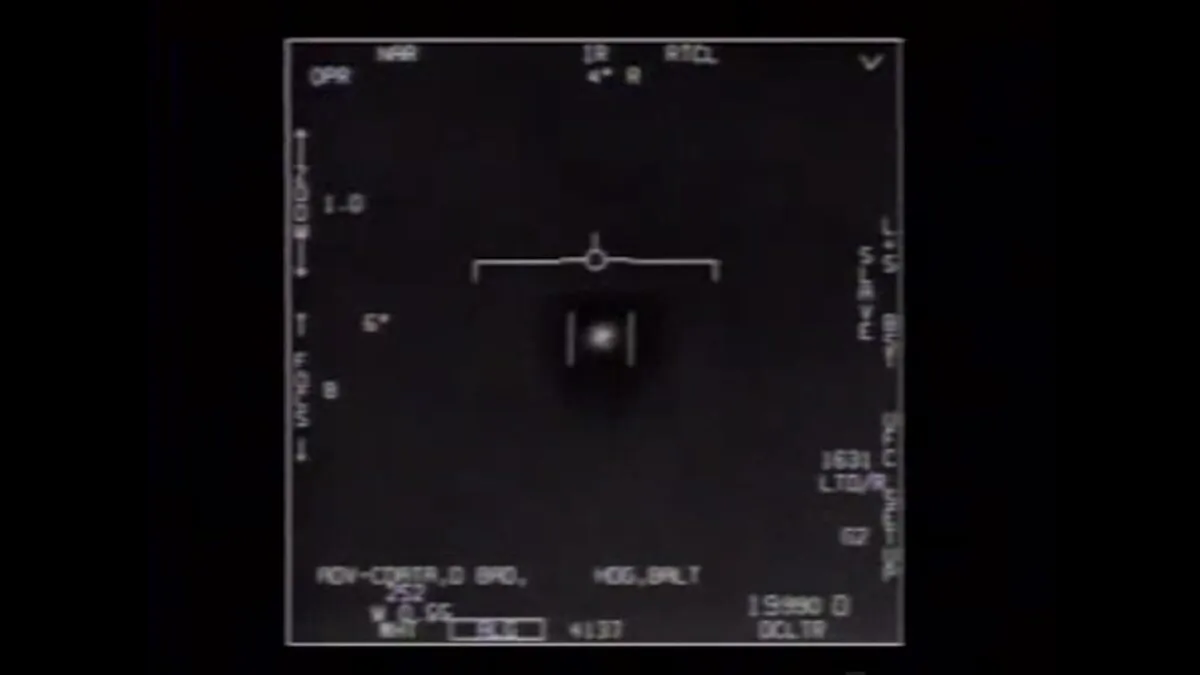 The Pentagon has officially released three short videos showing "unidentified aerial phenomena" that had previously been released by a private company. (Courtesy of Department of Defense)