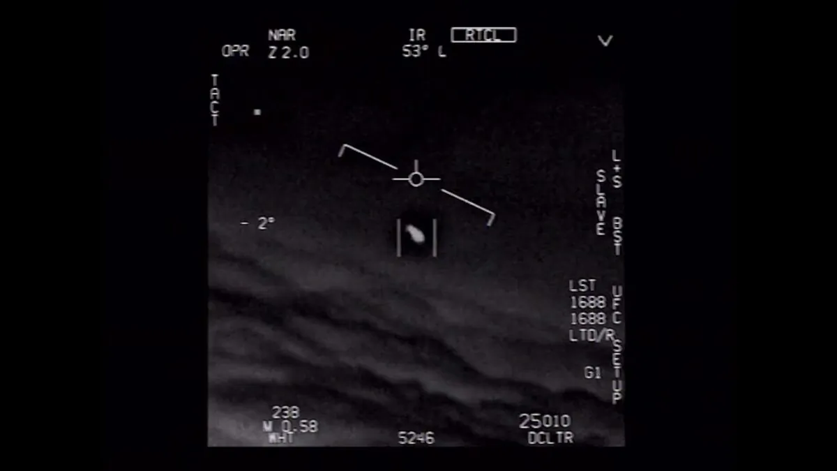 The Pentagon has officially released three short videos showing "unidentified aerial phenomena" that had previously been released by a private company. (Department of Defense)