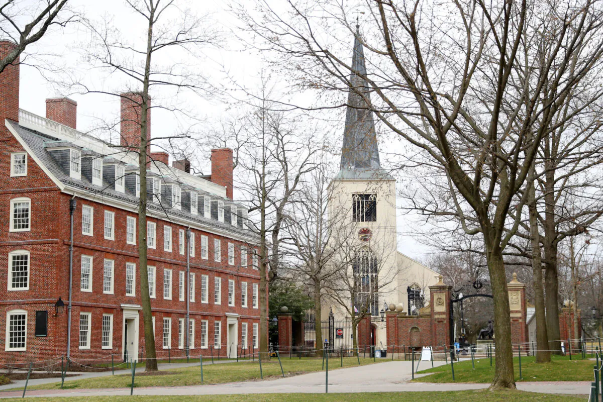 The Harvard University campus in Cambridge, Massachusetts on March 23, 2020. (Maddie Meyer/Getty Images)