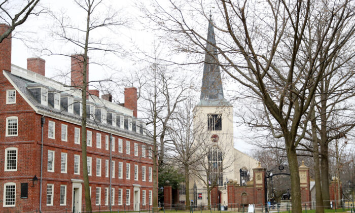 The Harvard University campus in Cambridge, Massachusetts on March 23, 2020. (Maddie Meyer/Getty Images)