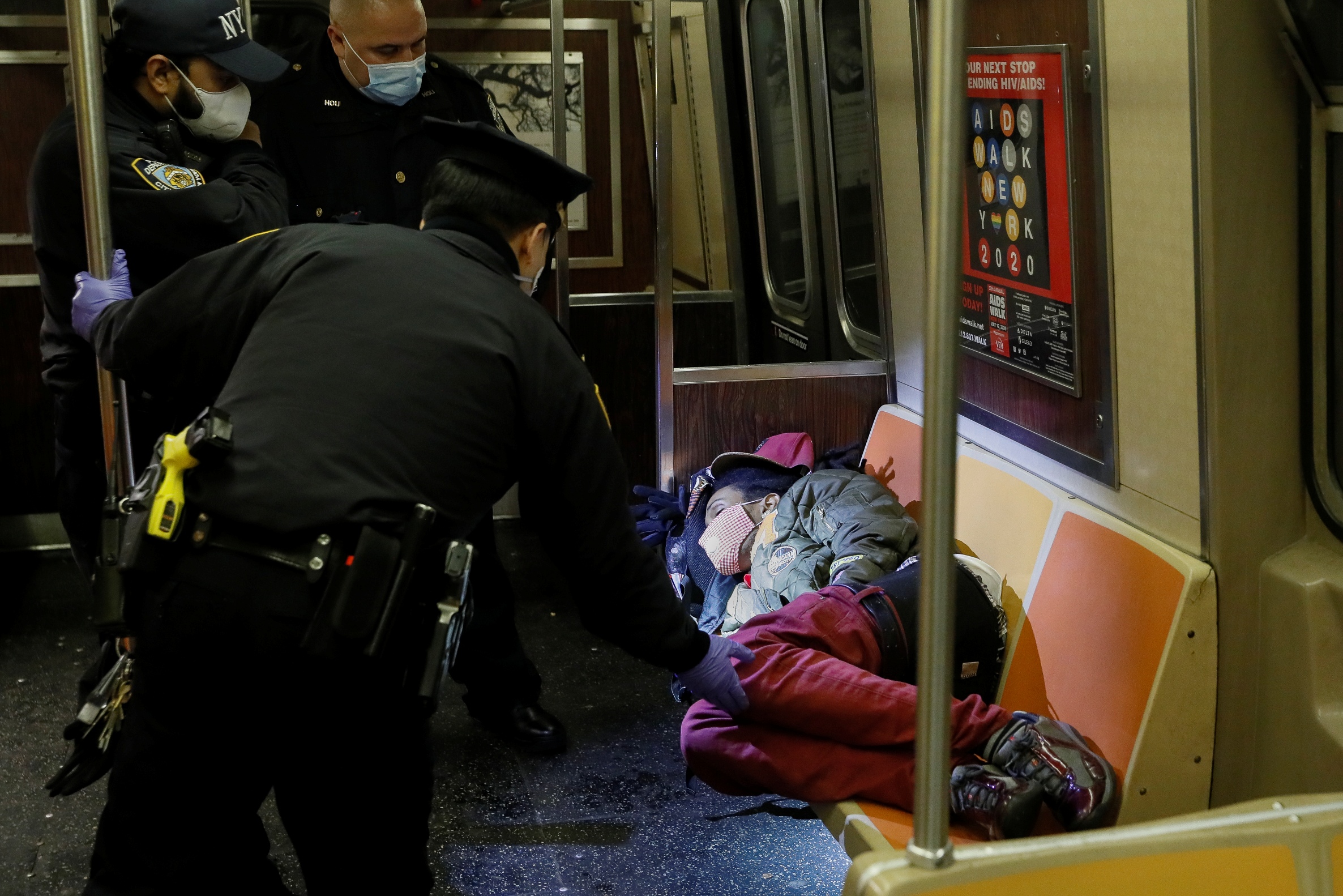 sleeping passenger Manhattan