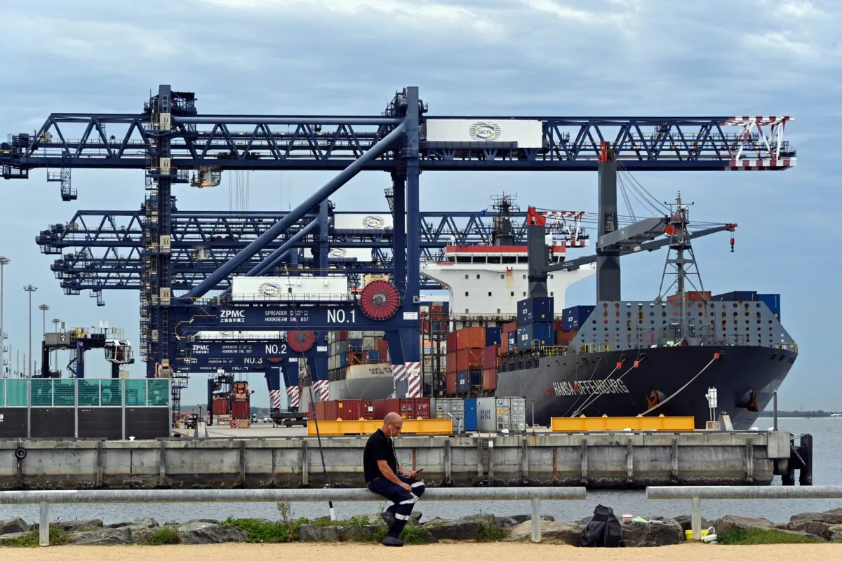 Botany port in Sydney, Australia, April 16, 2020. (SAEED KHAN/AFP via Getty Images)