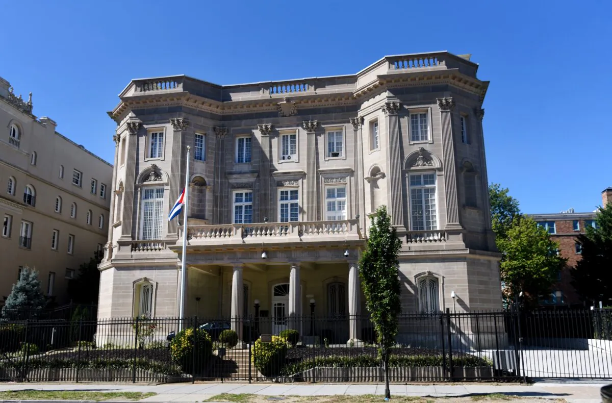 File photo of the Embassy of Cuba in Washington, D.C. on Oct. 3, 2017. (Olivier Douliery/Getty Images)