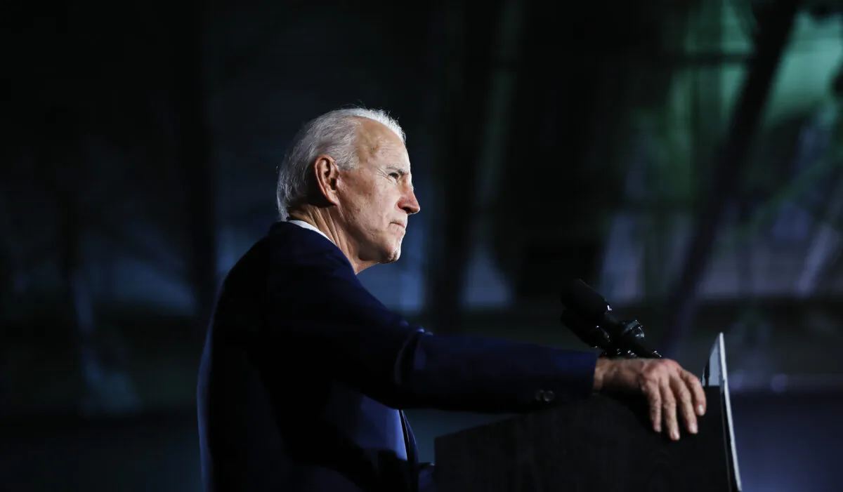 Democratic presidential candidate former Vice President Joe Biden speaks at a primary night election rally in Columbia, S.C., on Feb. 29, 2020. (Matt Rourke/AP Photo)