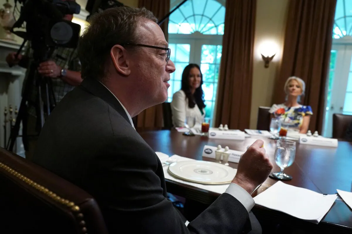 Chairman of White House Council of Economic Advisers Kevin Hassett speaks during an event at the White House in Washington on June 13, 2019. (Alex Wong/Getty Images)