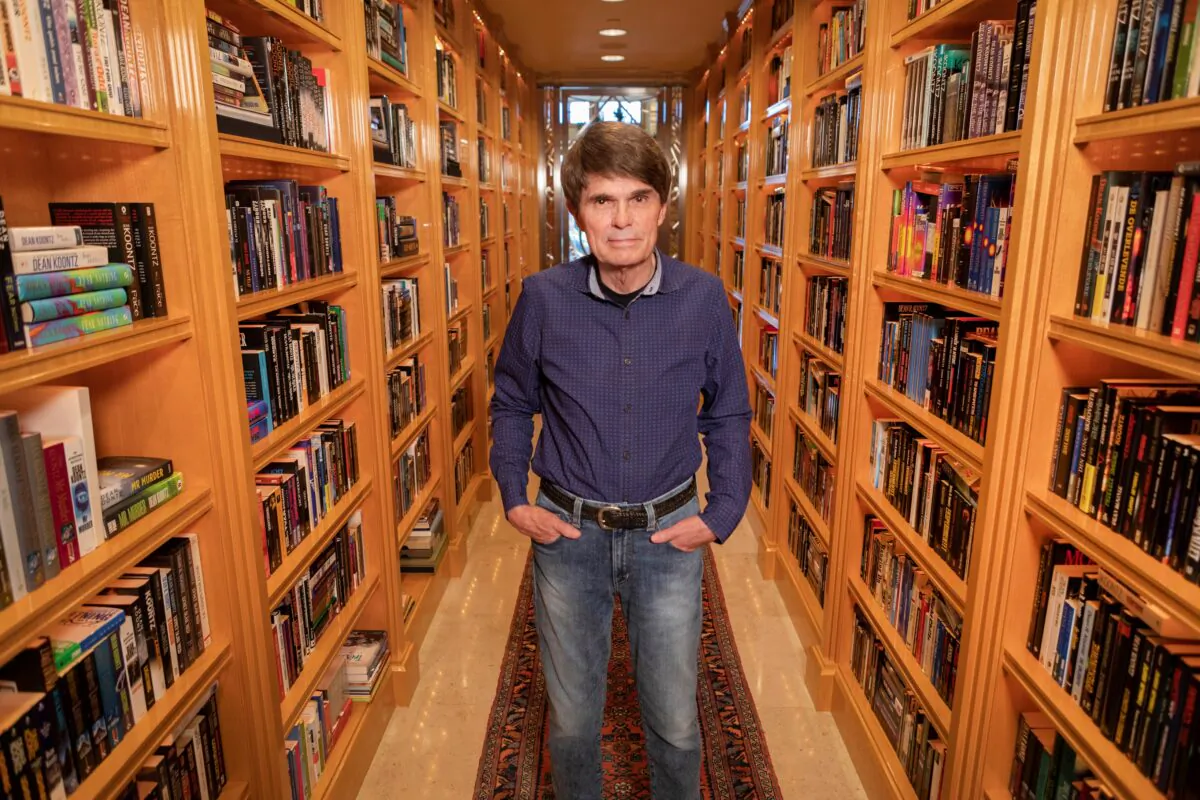 Dean Koontz surrounded by the books he authored. (Douglas Sonders)