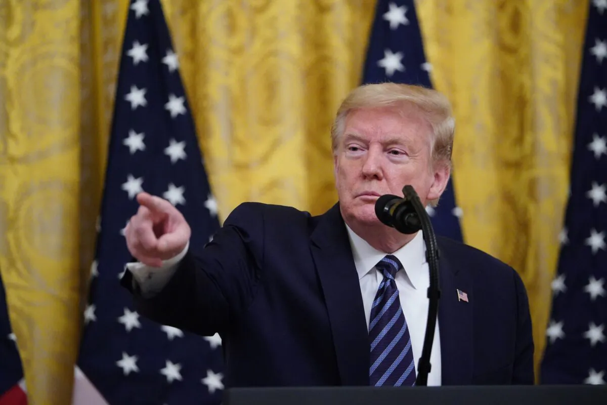 President Donald Trump speaks on protecting Americas seniors from the pandemic in the East Room of the White House in Washington on April 30, 2020. (Mandel Ngan/AFP via Getty Images)