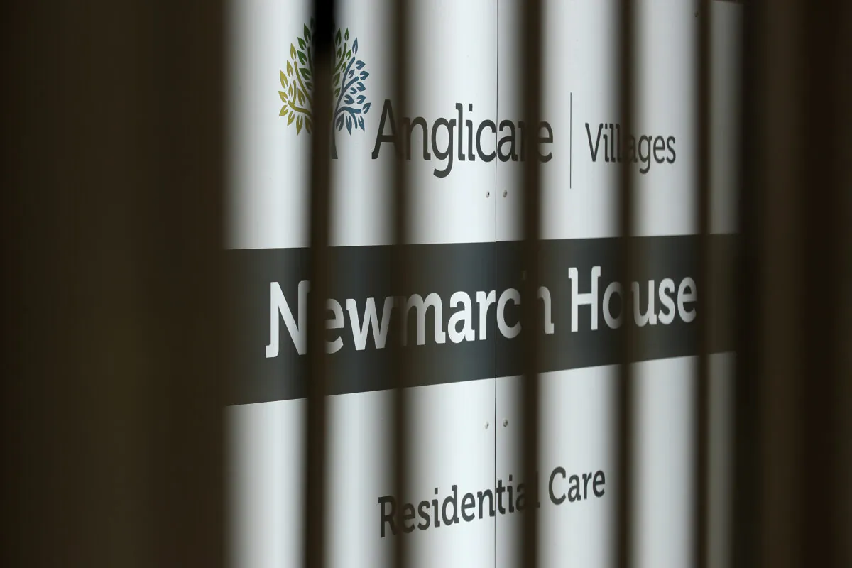 The entrance sign is seen at Newmarch House on May 01, 2020 in Sydney, Australia. ( Cameron Spencer/Getty Images)