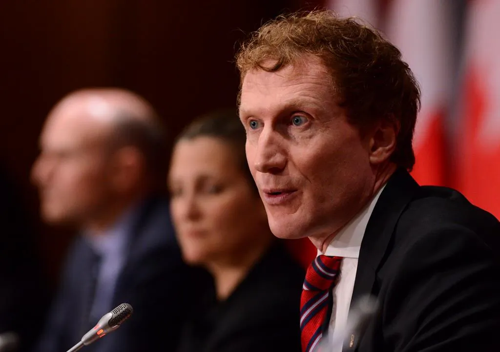 Minister of Indigenous Services Marc Miller joins fellow ministers and Government of Canada officials as they hold a news conference to provide an update on COVID-19 on Parliament Hill in Ottawa on April 30, 2020. (The Canadian Press/Sean Kilpatrick)