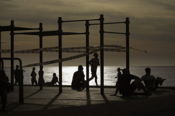 People exercise Barcelona Spain