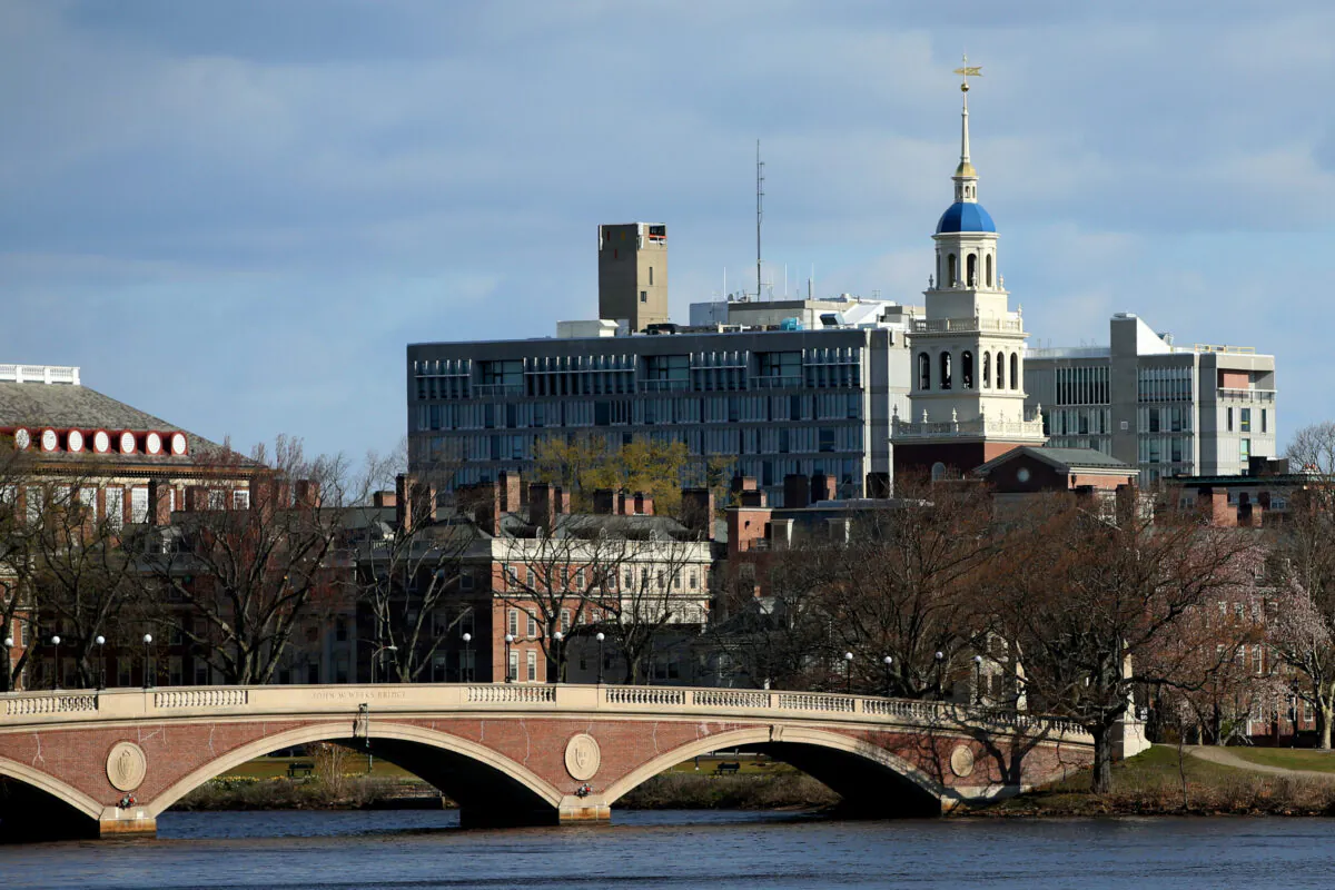 Harvard University campus in Cambridge, Mass., on April 22, 2020. (Maddie Meyer/Getty Images)