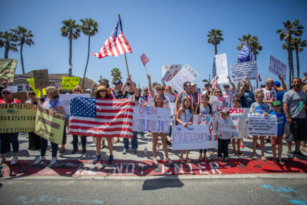 protest huntington beach california