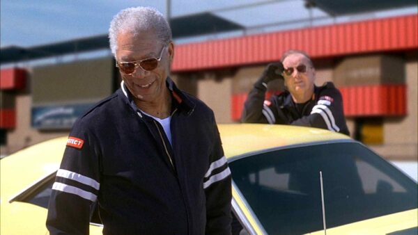 Morgan Freeman near a car