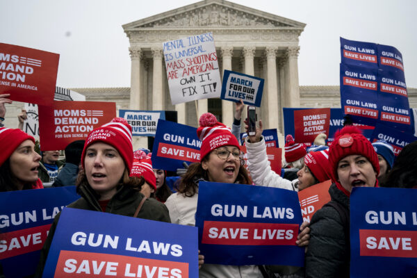 Activists Rally As Supreme Court Hears Arguments NYC Gun Control Case