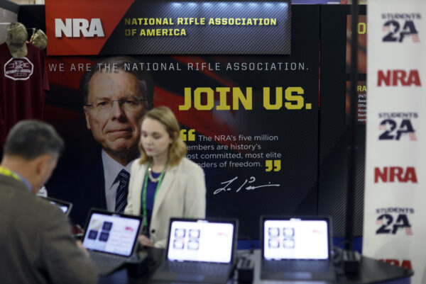 The booth of the National Rifle Association of America
