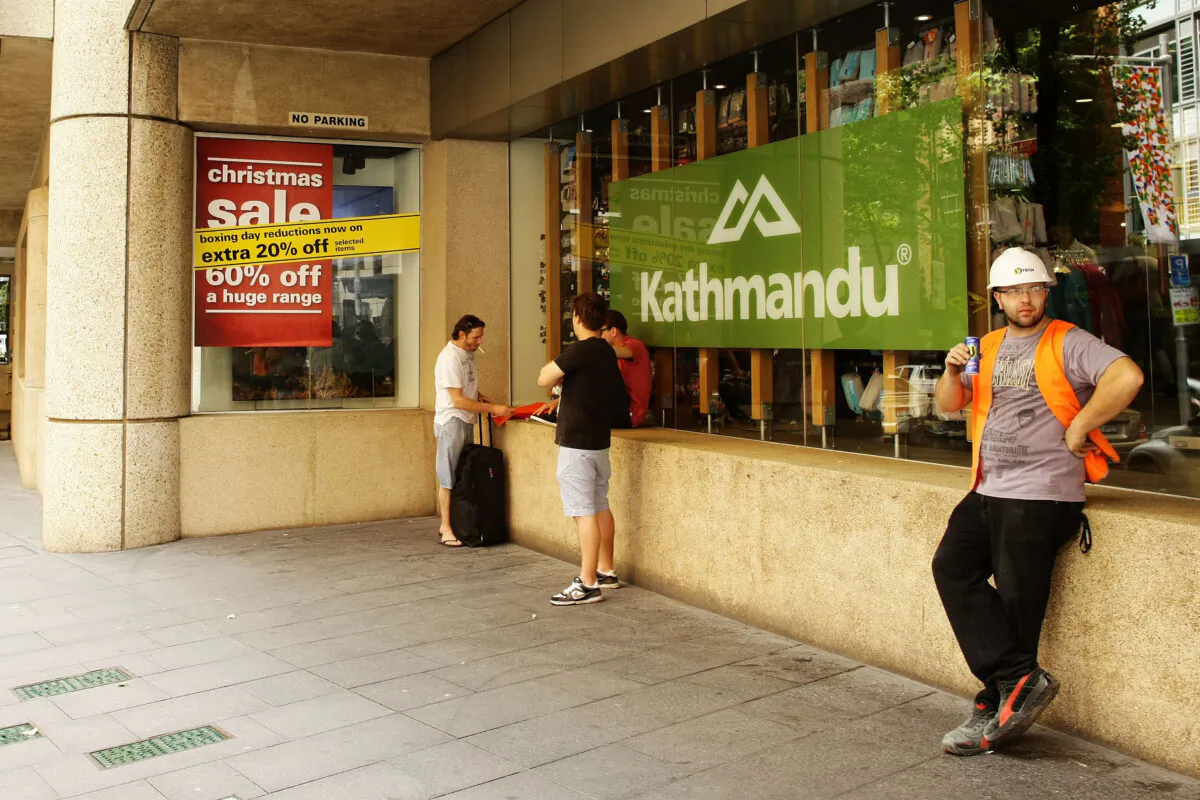 Sale signs are seen at the Kathmandu Kent Street store on December 23, 2011 in Sydney, Australia.  (Brendon Thorne/Getty Images)
