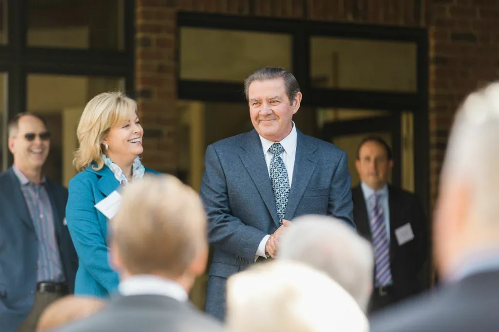 Terry Giles (R) with his wife Kalli at a fundraiser in Houston in 2019. (Courtesy of Terry Giles)