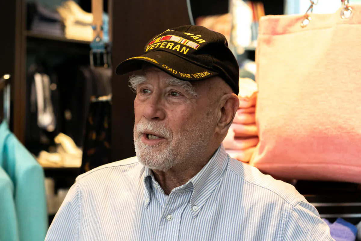 Eliot Rabin, owner of Peter Elliot Blue talks inside his clothing store in Manhattan, New York on May 4, 2020. (Chung I Ho/The Epoch Times)