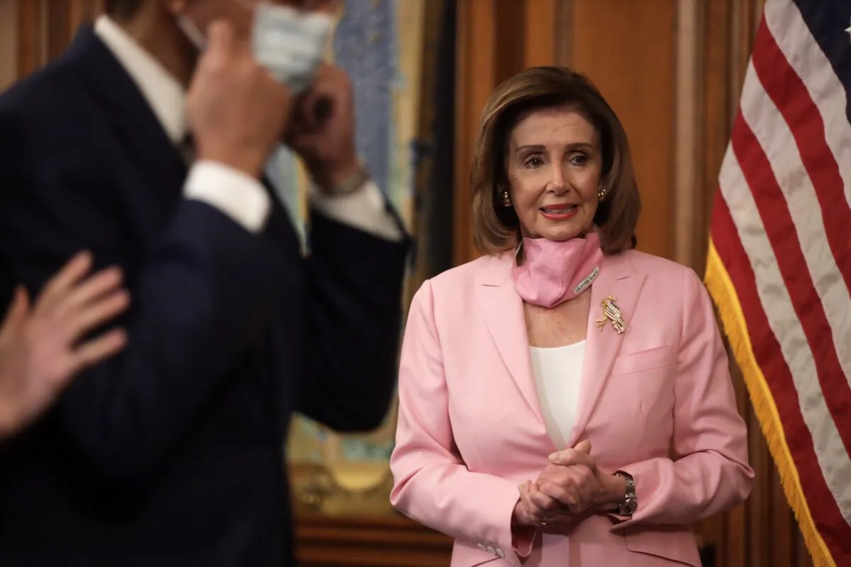 House Speaker Nancy Pelosi (D-Calif.) in Washington on May 5, 2020. (Alex Wong/Getty Images)