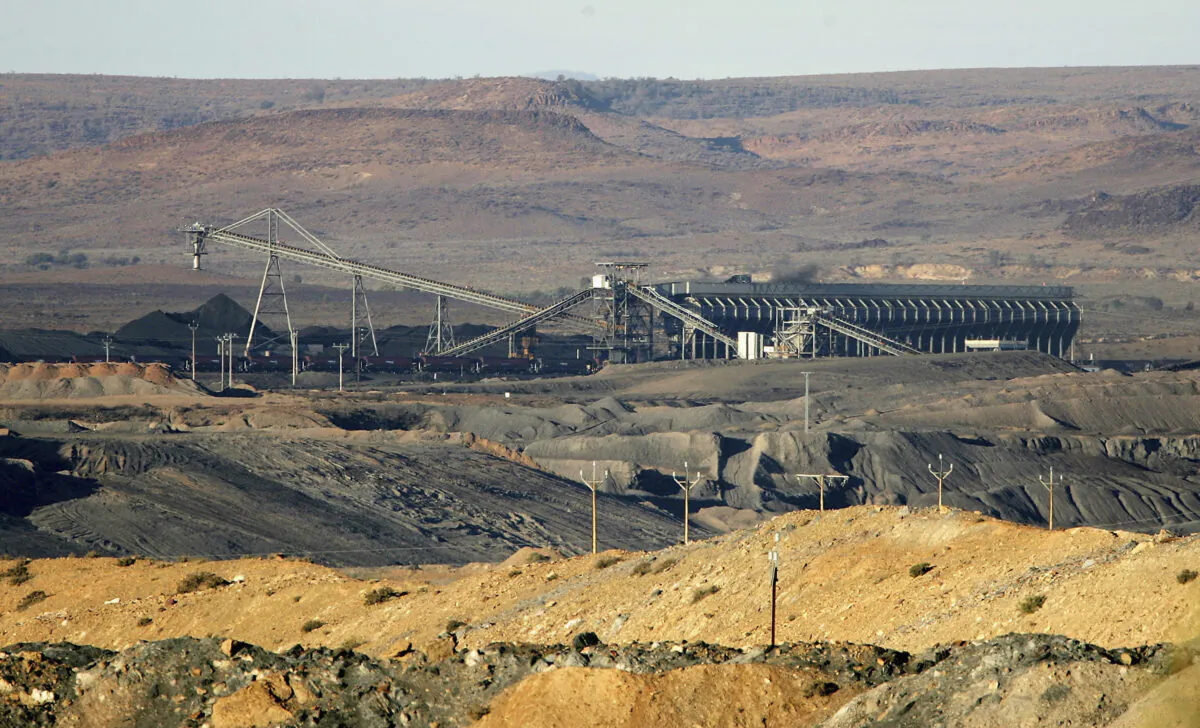 A file photo shows Leigh Creek Coal Mine on June 6, 2005 in Leigh Creek, Australia.  (Photo by Ian Waldie/Getty Images)