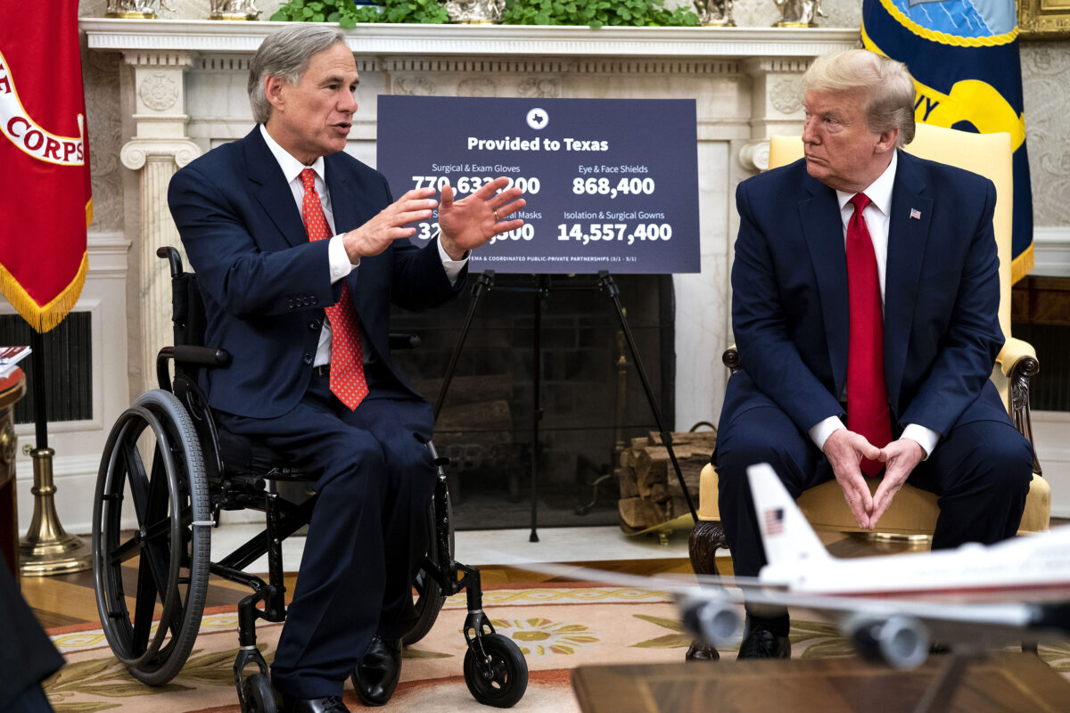 President Trump Meets With Texas Governor Abbott At The White House