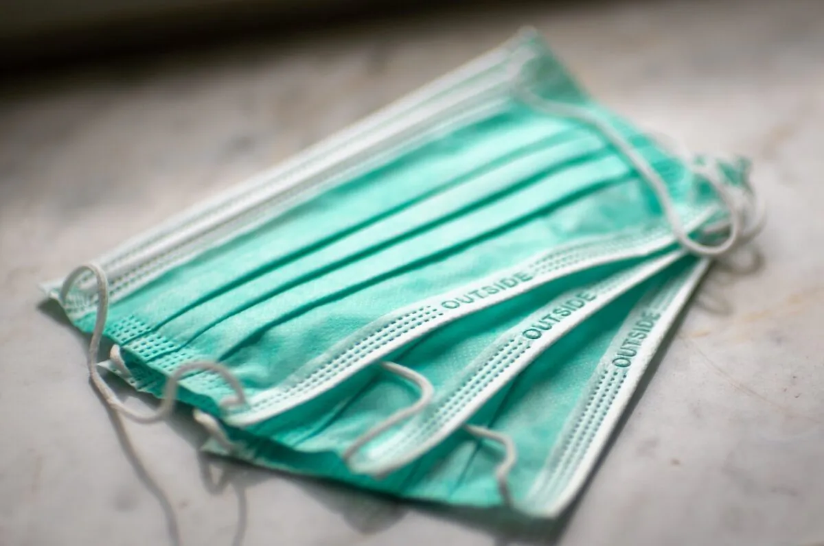 Stock photo of surgical masks. (Mika Baumeister/Unsplash)
