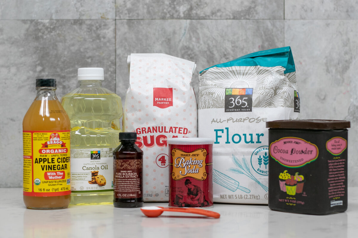 ingredients for chocolate crazy cake