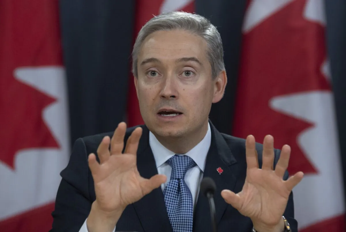 Foreign Affairs Minister Francois-Philippe Champagne responds to a question during a news conference in Ottawa on March 9, 2020. (The Canadian Press/Adrian Wyld)