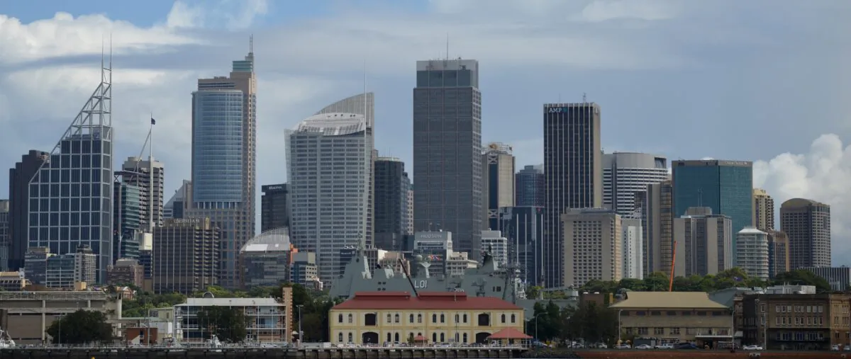 Residential and commercial properties are seen from Sydney Harbour in Sydney on April 4, 2017. (Peter Parks/Getty Images)