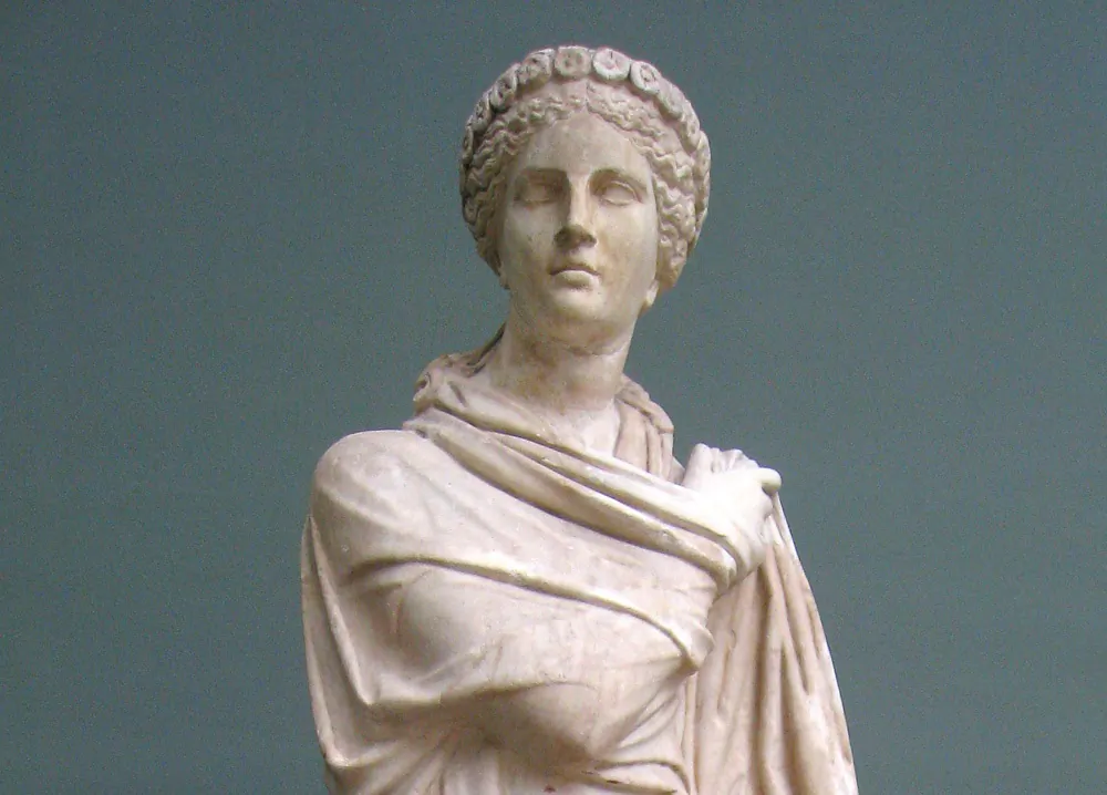 A Roman statue of Polyhymnia, the muse of sacred poetry, 2nd century. (CC BY-SA 3.0) 