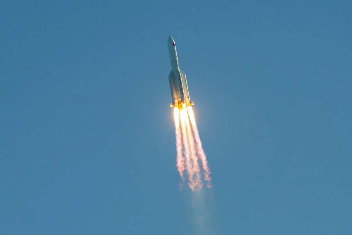 A Long March 5B rocket lifts off from the Wenchang launch site on China's southern Hainan island, on May 5, 2020. (AFP via Getty Images)