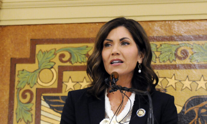 South Dakota Gov. Kristi Noem gives a State of the State address in Pierre, S.D., on Jan. 8, 2019. (James Nord/AP Photo)