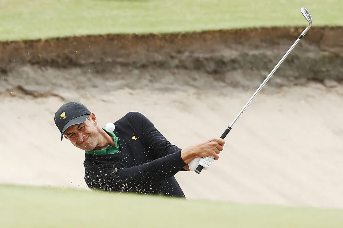 Adam Scott plays a shot at the 2019 Presidents Cup at Royal Melbourne Golf Course on Dec. 15, 2019 in Melbourne, Australia. (Daniel Pockett/Getty Images)