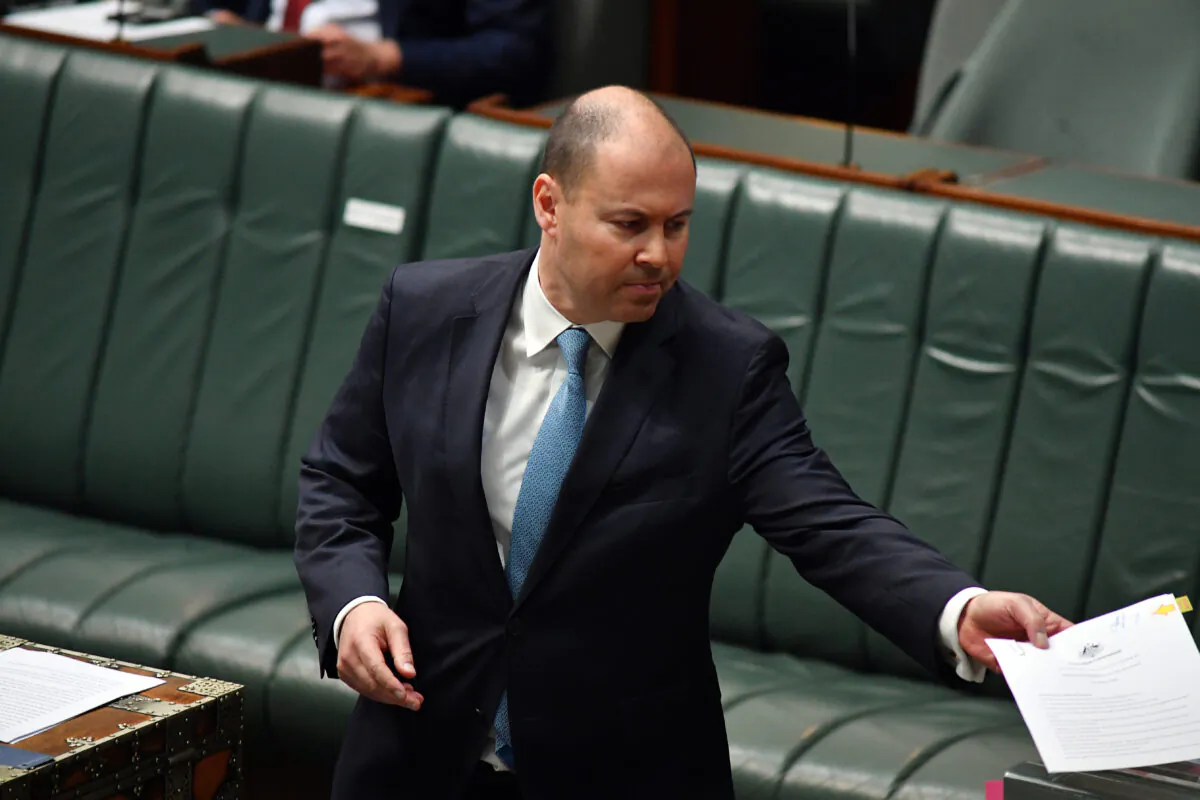 Treasurer Josh Frydenberg,  Parliament House, Canberra, Australia, May 12, 2020. (Sam Mooy/Getty Images)