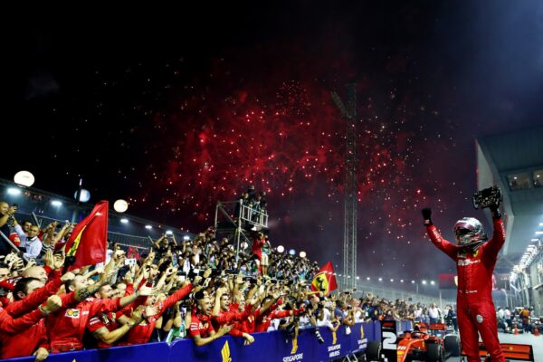 Race winner Sebastian Vettel