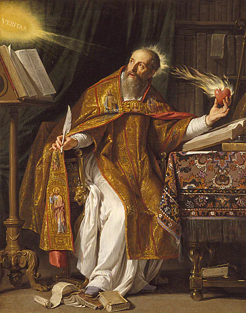 “St. Augustine,” between 1645 and 1650, by Philippe de Champaigne. Oil on Canvas; 30.9 inches by 24.4 inches. Los Angeles County Museum of Art. (Public Domain)