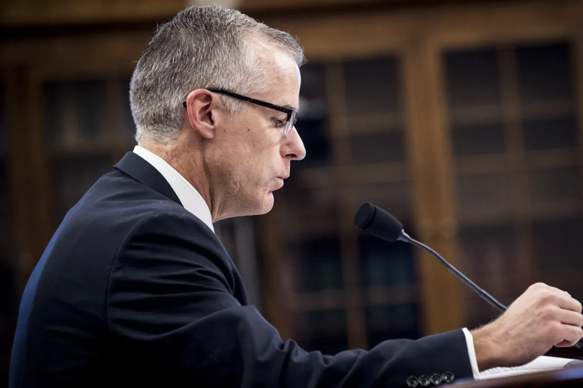 Acting FBI Director Andrew McCabe testifies before a House Appropriations subcommittee in Washington on June 21, 2017. (Pete Marovich/Getty Images)
