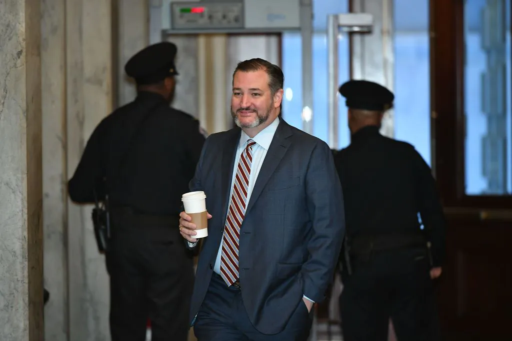 Sen. Ted Cruz (R-Texas) arrives for the impeachment trial of US President Donald Trump at the US Capitol in Washington on Jan. 31, 2020. (Mandel Ngan/AFP via Getty Images)