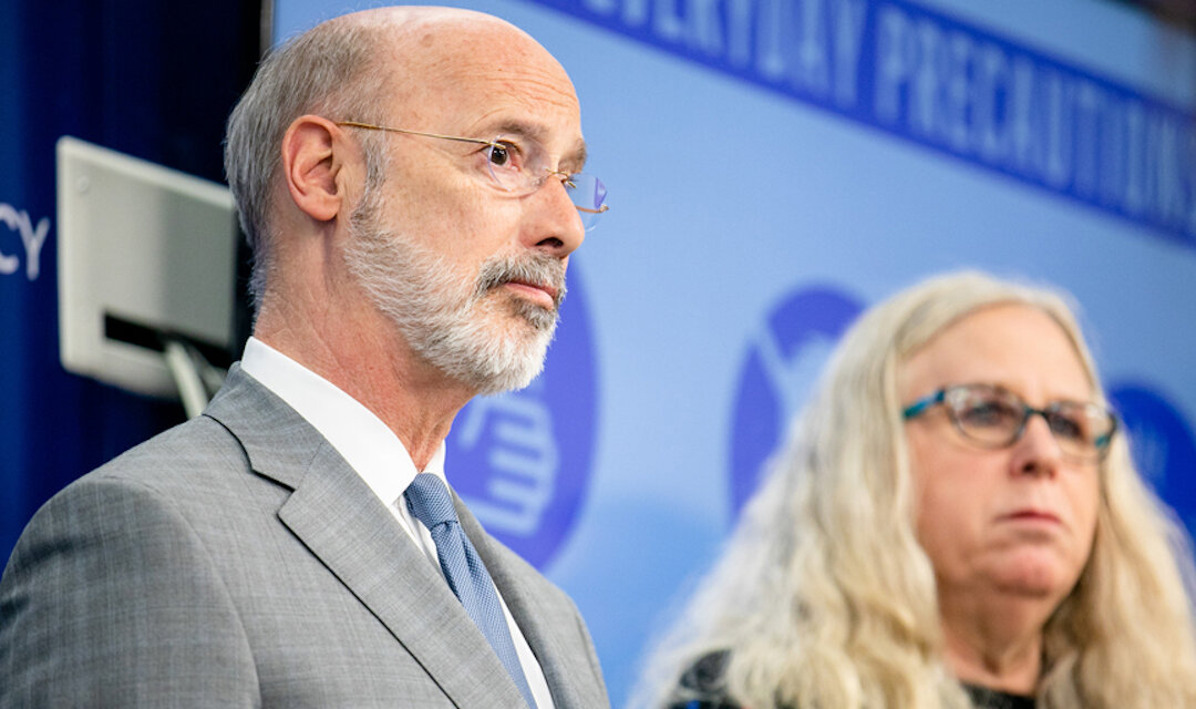 Pennsylvania Gov. Tom Wolf (L) and Secretary of Health Dr. Rachel Levine, in a file photo. (Office of the Governor)