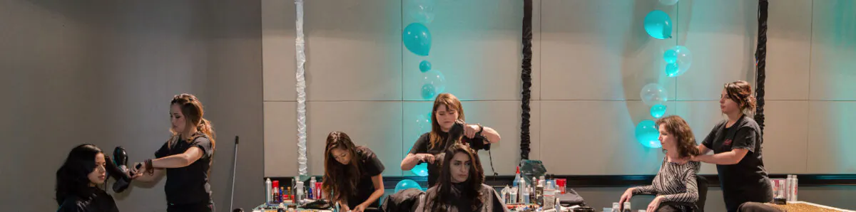 Beauticians practice their craft at the Professional Beauty Federation of California (PBRC) in Sacramento, Calif. The PBRC filed a lawsuit against Gov. Gavin Newsom on behalf of the state's licensed beauty professionals on May 12, 2020. (Photo courtesy of PBFC)