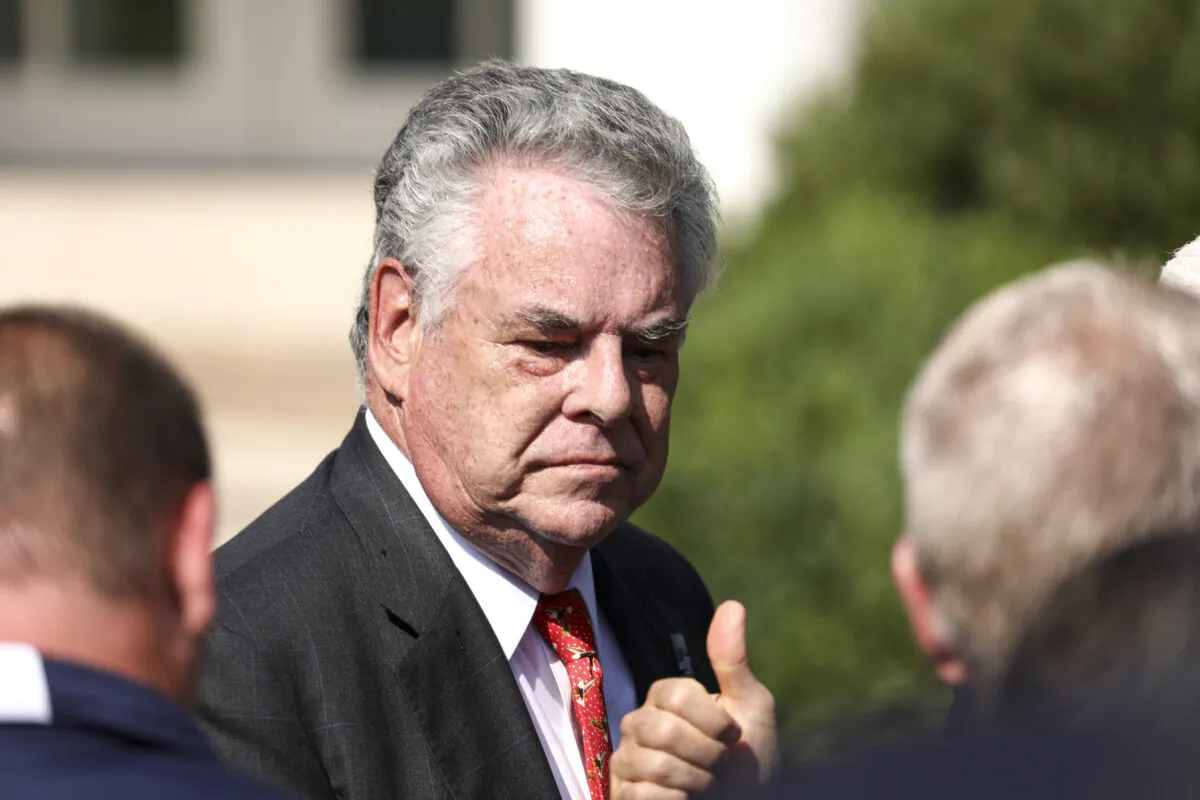 Rep Peter King (R-N.Y.) attends President Donald Trump’s signing of the 9/11 Victim Compensation Fund bill in the White House Rose Garden on July 29, 2019. (Charlotte Cuthbertson/The Epoch Times)