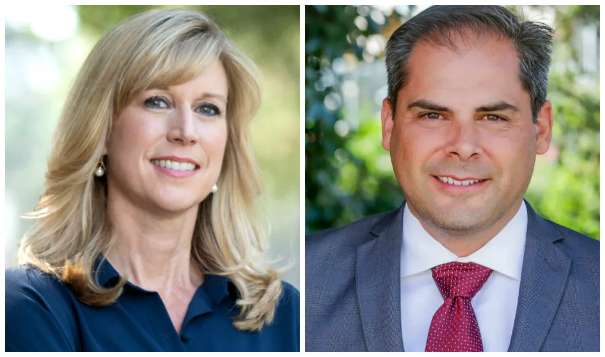 Christy Smith (L) and Mike Garcia. (Christy Smith For Congress, Cynthia Smalley/Mike Garcia For Congress via AP)