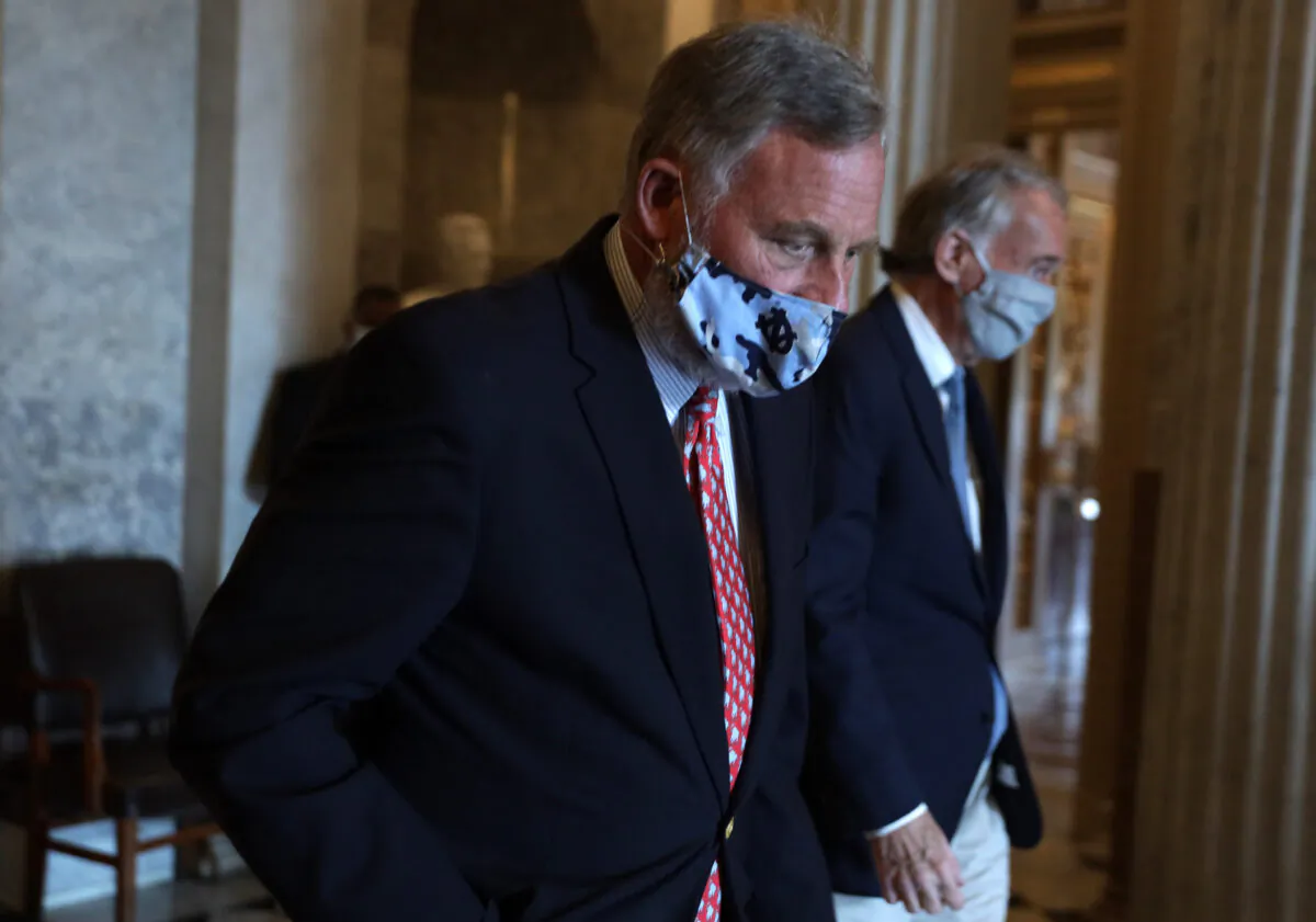 Sen. Richard Burr (R-N.C.), chairman of Senate Select Committee on Intelligence, leaves after a vote at the U.S. Capitol in Washington on May 14, 2020.  (Alex Wong/Getty Images)