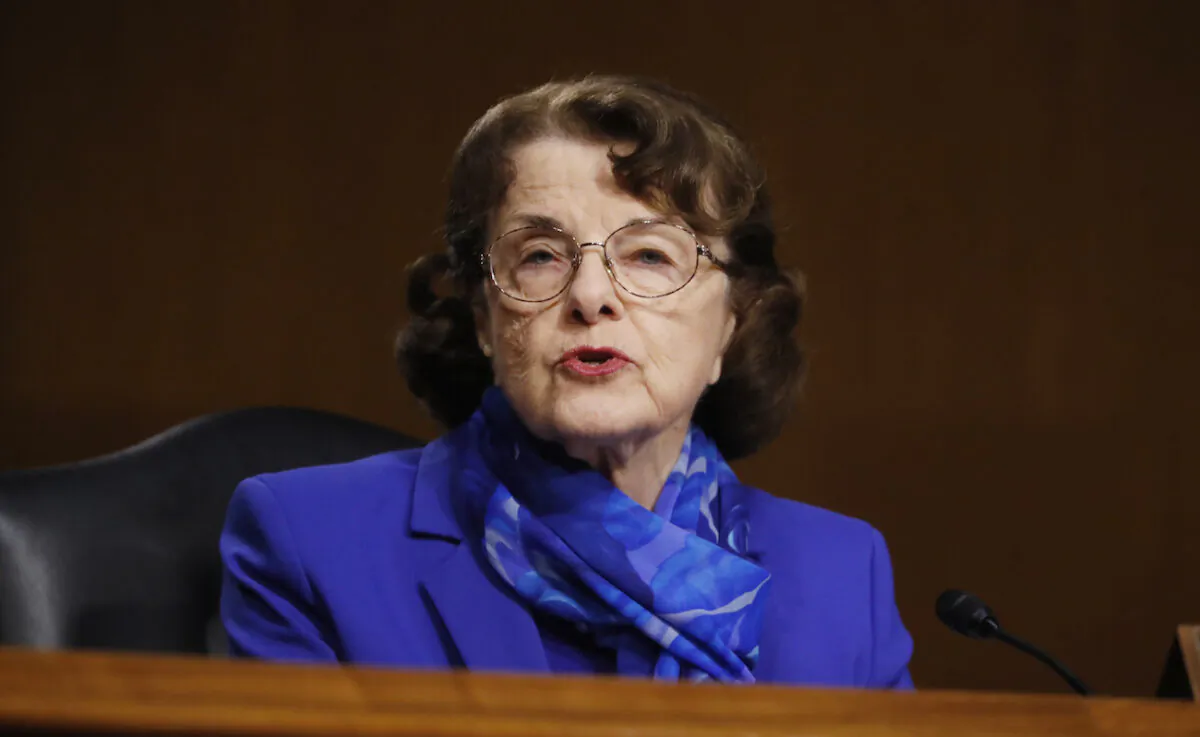Sen. Dianne Feinstein (D-Calif.) speaks on Capitol Hill in Washington on May 5, 2020. (Andrew Harnik/ AP Photo)