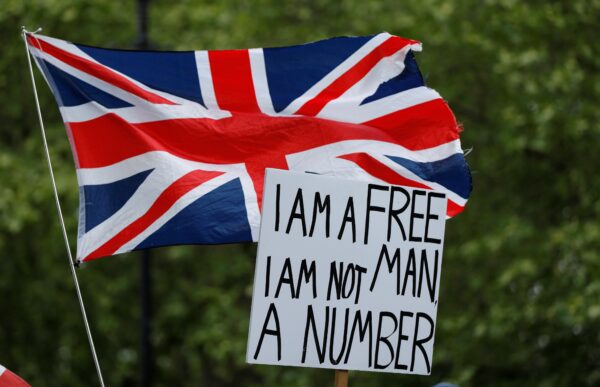 Protest againt the lockdown in UK